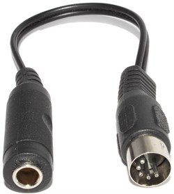 Переходник (адаптер) DIN 5 pin 5/180° "папа" - Jack 6.35 мм 1/4" "мама", стерео