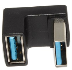 Угловой переходник USB 3.0 AM "папа" - USB 3.0 AF "мама", П-образный, 180°, "вниз"