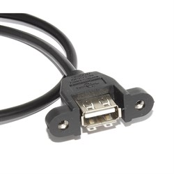 Кабель (удлинитель) USB 2.0 AF "мама" - USB 2.0 AM "папа", с креплением на корпус, 0.5 м
