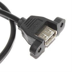 Кабель (удлинитель) USB 2.0 AF "мама" - USB 2.0 AM "папа", с креплением на корпус, 0.5 м