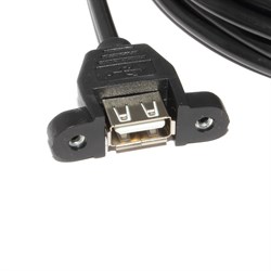 Кабель (удлинитель) USB 2.0 AF "мама" - USB 2.0 AM "папа", с креплением на корпус, 5 м