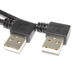 Кабель угловой, поворотный, USB (AM) "правый" - USB (AM) "правый", 0.3 м