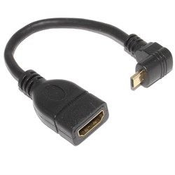 Переходник (кабель) угловой Micro HDMI "папа" 90 градусов "вверх" - HDMI "мама", 0.1 м