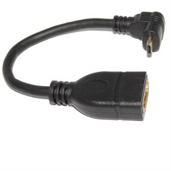 Переходник (кабель) угловой Micro HDMI "папа" 90 градусов "вверх" - HDMI "мама", 0.1 м