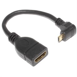 Переходник (кабель) угловой Micro HDMI "папа" 90 градусов "вверх" - HDMI "мама", 0.1 м