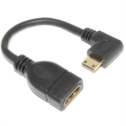 Переходник (кабель) угловой Mini HDMI "папа", 90 градусов, левый - HDMI "мама", 0.1 м