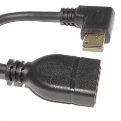 Переходник (кабель) угловой Mini HDMI "папа", 90 градусов, левый - HDMI "мама", 0.1 м