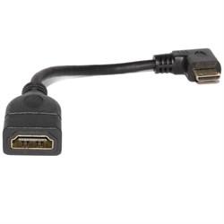 Переходник (кабель) угловой Mini HDMI "папа", 90 градусов, левый - HDMI "мама", 0.1 м