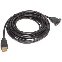 Удлинитель (кабель) HDMI папа - HDMI мама, 5 м, с креплением на корпус