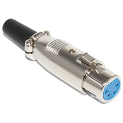 Разъем XLR 4P (4 pin), "мама" ("гнездо"), на кабель, под пайку