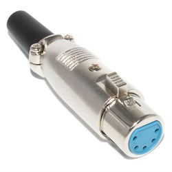 Разъем XLR 5P (5 pin), "мама" ("гнездо"), на кабель, под пайку