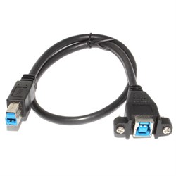 Удлинитель USB 3.0 тип B  (BF) "мама" - USB тип B (BM) "папа", 0.5 м, с креплением