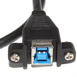 Удлинитель USB 3.0 тип B  (BF) "мама" - USB тип B (BM) "папа", 0.5 м, с креплением