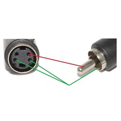 Переходник S-Video Mini DIN 4pin (S-VHS) "мама" - RCA "Тюльпан" "папа"