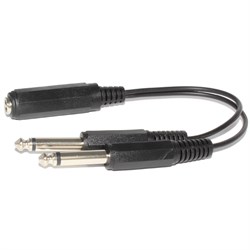 Переходник (разветвитель) Jack 6.3 мм "мама" (стерео) - 2 x Jack 6.3 мм "папа" (моно)