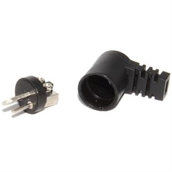 Акустический разъем DIN 41529 "точка - тире", угловой, вилка на кабель, с зажимными винтами