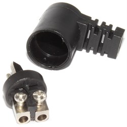 Акустический разъем DIN 41529 "точка - тире", угловой, вилка на кабель, с зажимными винтами