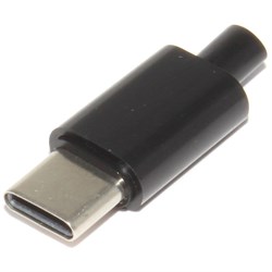 Разъём USB Type C, "штекер", на кабель, под пайку