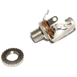 Разъём Micro Jack 2.5 мм, "моно", "гнездо", на корпус, с гайкой