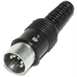 Разъём DIN 5 pin (5/180°), ОНЦ-ВГ-4-5/16-В, ГОСТ, Россия, "папа", на кабель