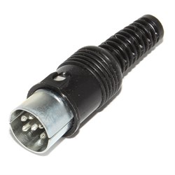 Вилка DIN 6 Pin, ОНЦ-ВГ-11-6/16-В, ГОСТ, под пайку, на кабель, Россия