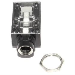 Разъем Jack 6.35 мм, 1/4", на плату / на корпус, стерео, "гнездо", с гайкой