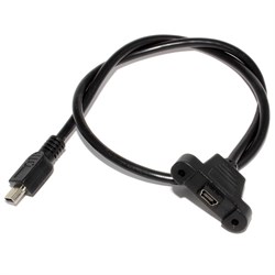 Кабель (удлинитель) Mini USB "мама" - Mini USB "папа", с креплением на корпус, 0.5 м