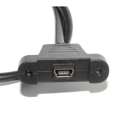 Кабель (удлинитель) Mini USB "мама" - Mini USB "папа", с креплением на корпус, 0.5 м