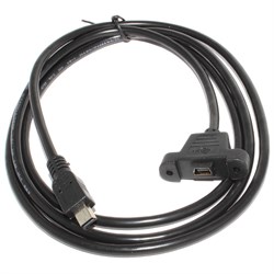 Кабель (удлинитель) Mini USB "мама" - Mini USB "папа", с креплением на корпус, 1.5 м
