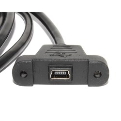 Кабель (удлинитель) Mini USB "мама" - Mini USB "папа", с креплением на корпус, 1.5 м