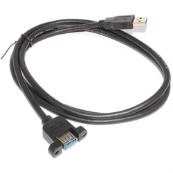 Кабель (удлинитель) USB 3.0 AF "мама" - USB 3.0 AM "папа", с креплением на корпус, 1.5 м