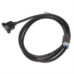 Кабель (удлинитель) USB 3.0 AF "мама" - USB 3.0 AM "папа", с креплением на корпус, 1.5 м