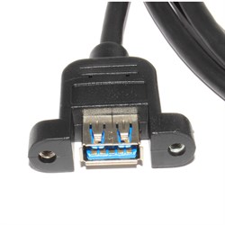 Кабель (удлинитель) USB 3.0 AF "мама" - USB 3.0 AM "папа", с креплением на корпус, 1.5 м