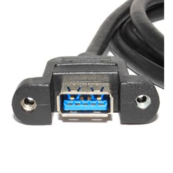Кабель (удлинитель) USB 3.0 AF "мама" - USB 3.0 AM "папа", с креплением на корпус, 1.5 м
