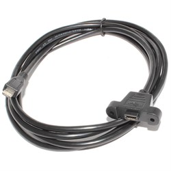 Кабель (удлинитель) Micro USB "мама" - Micro USB "папа", с креплением на корпус, 1.8 м