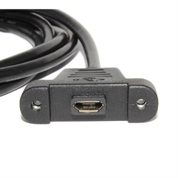 Кабель (удлинитель) Micro USB "мама" - Micro USB "папа", с креплением на корпус, 1.8 м