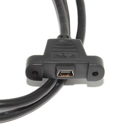 Кабель (удлинитель) Mini USB "мама" - Mini USB "папа", с креплением на корпус, 1 метр