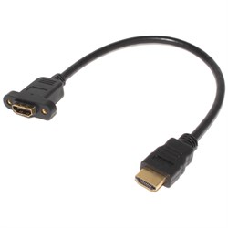 Удлинитель (кабель) HDMI "папа" - HDMI "мама", 0.3 м, с креплением на корпус