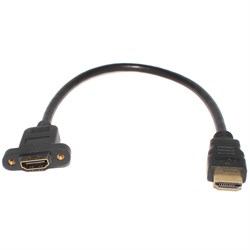 Удлинитель (кабель) HDMI "папа" - HDMI "мама", 0.3 м, с креплением на корпус