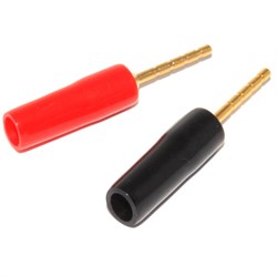 Разъём акустический "банан TIP игла" 2 мм, "штекер", на кабель, 2 штуки