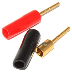 Разъём акустический "банан TIP игла" 2 мм, "штекер", на кабель, 2 штуки