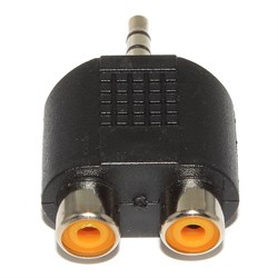 Переходник (разветвитель) Mini Jack 3.5 мм "стерео" "папа" - 2 x RCA "Тюльпан" "мама"