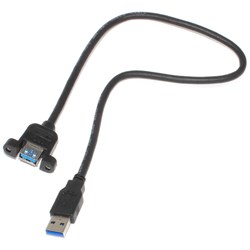 Кабель (удлинитель) USB 3.0 AF "мама" - USB 3.0 AM "папа", с креплением на корпус, 0.5 м