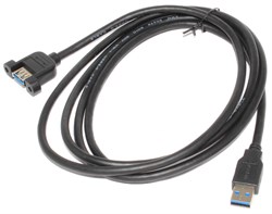 Кабель (удлинитель) USB 3.0 AF "мама" - USB 3.0 AM "папа", с креплением на корпус, 2 м