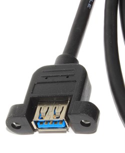Кабель (удлинитель) USB 3.0 AF "мама" - USB 3.0 AM "папа", с креплением на корпус, 2 м