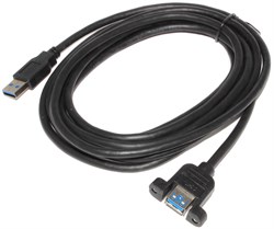 Кабель (удлинитель) USB 3.0 AF "мама" - USB 3.0 AM "папа", с креплением на корпус, 3 м