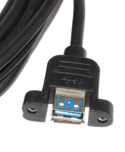 Кабель (удлинитель) USB 3.0 AF "мама" - USB 3.0 AM "папа", с креплением на корпус, 3 м