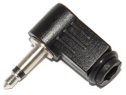 Разъём угловой Mini Jack 3.5 мм "папа", моно, на кабель, под пайку