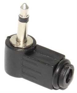 Разъём угловой Mini Jack 3.5 мм "папа", моно, на кабель, под пайку