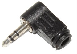 Разъём угловой Mini Jack 3.5 мм "папа", стерео, на кабель, под пайку